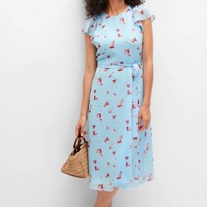 Banana Republic Flutter Sleeve Chiffon Dress